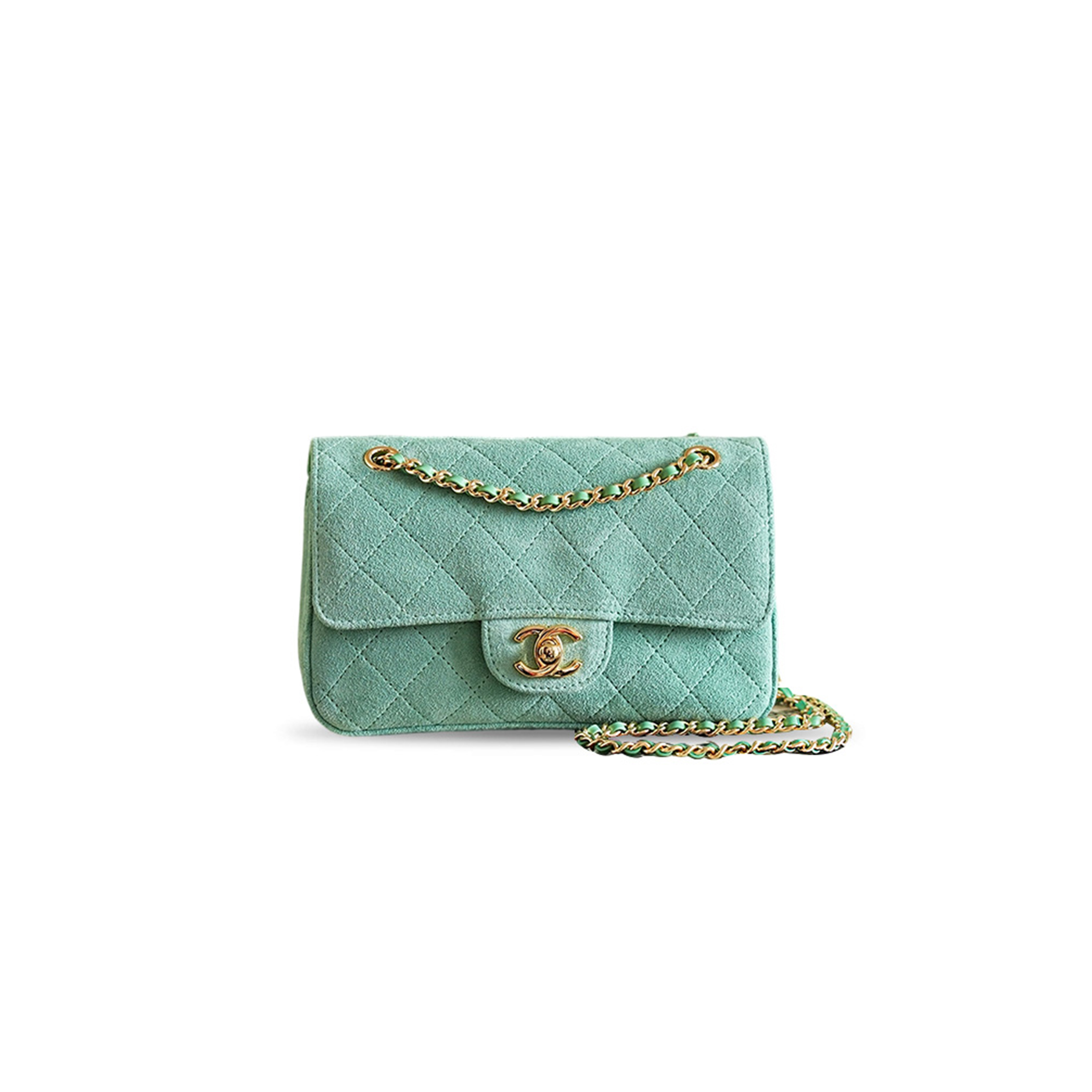 CHANEL SUEDE MINI CLASSIC FLAP BAG AS6627 (20*12*7cm)